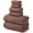 Brown, variant on 6-Piece Thick Bath Towel Set, Highly Absorbent Terry Cotton Towels for Bathroom, 2 Bath Towels, 2 Hand Towels, 2 Washcloths-Grey