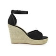 thumbnail image 3 of BLISSFUL STEP Women's Ankle Strap Platform Espadrilles Wedge Heel Sandals Black 8, 3 of 7