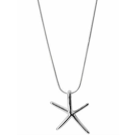 Starfish Pendant & Chain Sterling Silver Plated Necklace