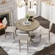 thumbnail image 1 of 5-Piece Retro Round Dining Table Set with Curved Trestle Style Table Legs and 4 Upholstered Chairs for Dining Room My Lux Decor Round, 1 of 7