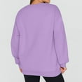 thumbnail image 4 of Qwertyu Crew Neck Sweatshirts Women Long Sleeves Casual Shirts Color Round Neck Sweatshirt Crewneck Pullover Tunic Tops Fall Winter Clothes Light Purple M, 4 of 4