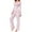 Pink, variant on Nightgowns for Women Ladies' Heart Print Spot Pajama Set Breathable Knit Long Sleeve Sleepwear Slim Fit Design for Lounging Blue M