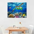 thumbnail image 2 of Colorful Coral Reef Canvas Art Print - Underwater , Tropical Ocean, 20x16 Unframed, 2 of 6