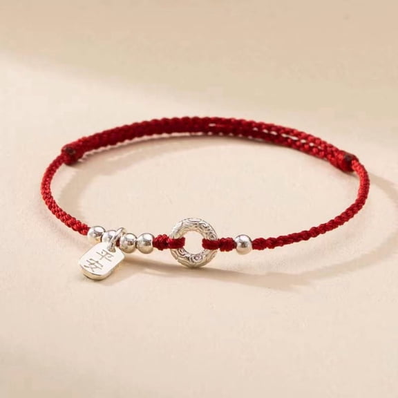 Red Rope Bracelet Women's Sterling Silver