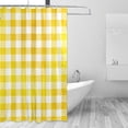 thumbnail image 2 of FREEAMG Buffalo Plaid Yellow Shower Curtain with Hooks, Waterproof Washable Fabric Shower Curtain for Bathroom Bathtub Decor, 60"x 72", 2 of 6