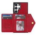 thumbnail image 3 of Dteck Wallet Case for Samsung Galaxy S23 Ultra with Crossbody Strap,Envelope Flip Leather Magnetic Back Flip Purse Case with Card Holder Zipper Pocket Stand Shoulder Strap for Galaxy S23 Ultra,Red, 3 of 9