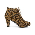 thumbnail image 3 of BLISSFUL STEP Women's Ankle Boots Lace Up Platform Chunky Heel  Leopard 9.5, 3 of 7