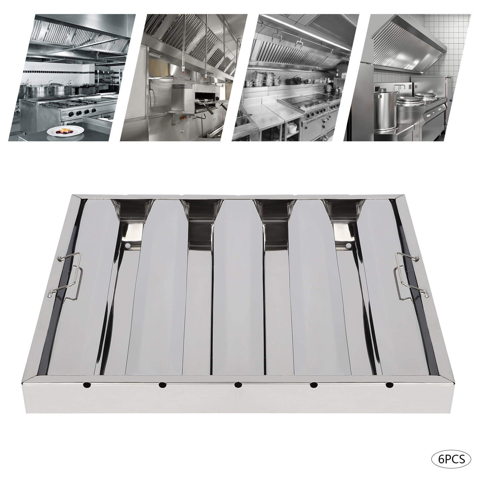 Durable Stainless Steel Range Hood Filters,Hood Grease Filter Baffle - 6-Pack for Efficient Grease Control and Easy Cleaning,20"X20"