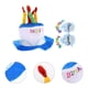 thumbnail image 2 of 1 juego de gorro y gafas de sol de cumpleaños divertidos, gorro de peluche con forma de pastel de feliz cumpleaños para hombres y mujeres, para accesorios y decoraciones de fotomatón de fiesta., 2 of 5