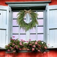 thumbnail image 4 of Lighted Christmas Wreath 15.7 Inch Real Touch Artificial Pine Cedar Wreath with Lights Bow Pine Cones for Front Door Indoor Outdoor Holiday Home Decor (Battery not Included), 4 of 7