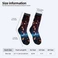 thumbnail image 4 of Futuristic Four Seasons Universal Socks (2 Pairs) - Unisex Trendy Mixed Color Socks with Glowing Orange & Blue Digital Patterns, 4 of 5