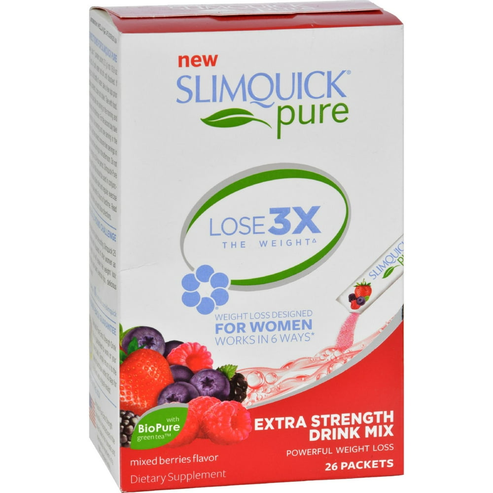Slimquick Pure Drink Mix Mixed Berries 26 Packets