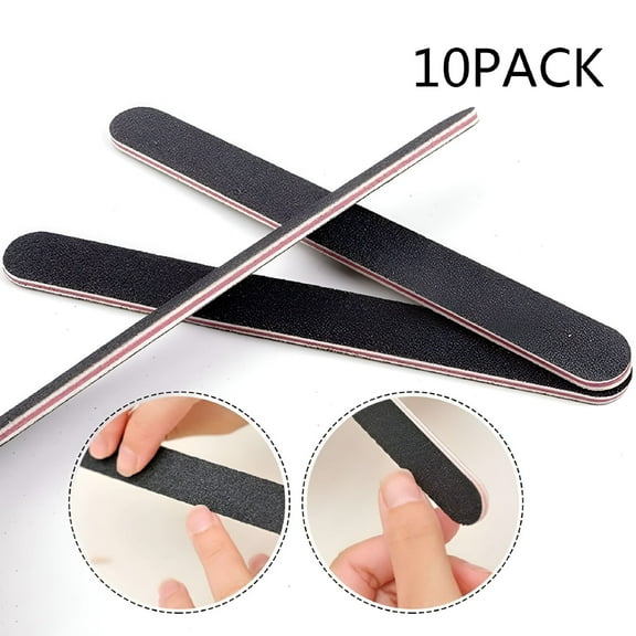 FACEGA 10 Pcs Professional Double Sided 100/180 Grit Nail Files Emery Board Black Manicure Pedicure Tool And Nail Buffering Files