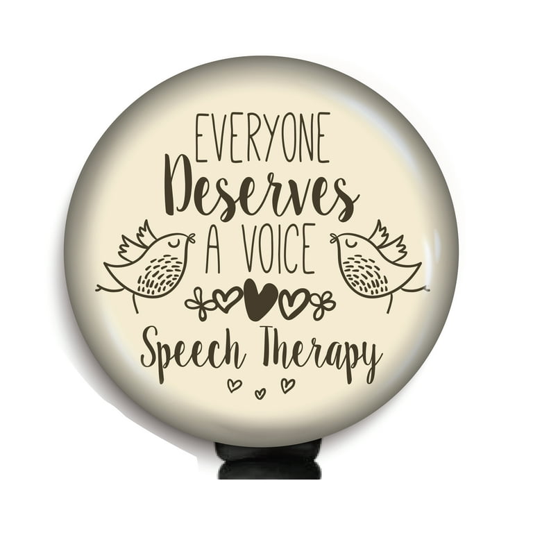 Speech Therapy Badge Holder - Voice Badge Reel - SLP ID Badge Reel - Speech  Therapist Gift - Speech Teacher Badge Clip - Speech Language Pathologist
