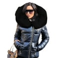 thumbnail image 3 of Niuer Winter Warm Thicken Coats For Woman Lady Puffer Parka Jacket Outwear Thicken Hooded Overcoat Fashion Trench Outerwear, 3 of 3