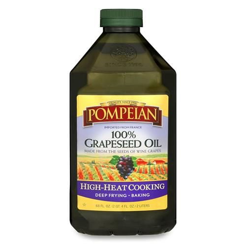 Pompeian 100% Grapeseed Oil, Light And Subtle Flavor, Perfect For High-Heat Cooking, Deep Frying And Baking, 68 Fl. Oz. - Pack of 2