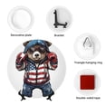 thumbnail image 4 of Salouo Patriotic Boxing Bear Art Pattern Bone China Decorative Plate,Holiday Decor Decorative Ceramic Plates with Stand Elegant Home DéCor for Hallway/Living Room/Bedroom-6in, 4 of 6