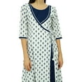 thumbnail image 7 of Bimba Womens Angrakha Style Cotton Kurta Designer Kurti Summer Party Day Clothing, 7 of 7