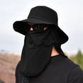 thumbnail image 1 of Men's UV Protection Wide Sun Hats Cooling Mesh Ponytail Hole Cap Foldable Hat, 1 of 4