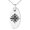 Silver, variant on Stainless Steel Aztec Unity Rune Engraved Small Oval Charm Pendant Necklace