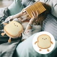 thumbnail image 4 of 2 almohadas de peluche con forma de pan tostado, para dormir y viajar., 4 of 5