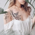 thumbnail image 5 of 1 hoja 3D Big Rose Peony Flower Girls falso temporal yeacher Etiqueta engomada del tatuaje, 5 of 5