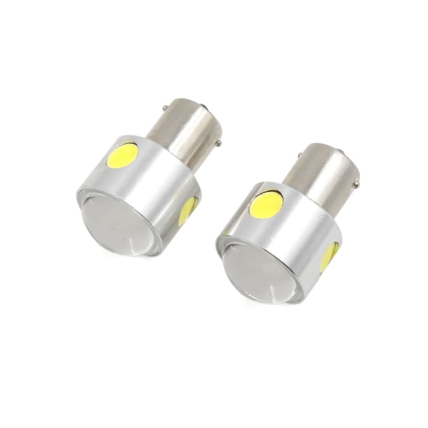 2Pcs Coche 12V 1156 Bombilla COB LED Blanco Luz Trasera de Stop Marcha Atrás Lente Proyector