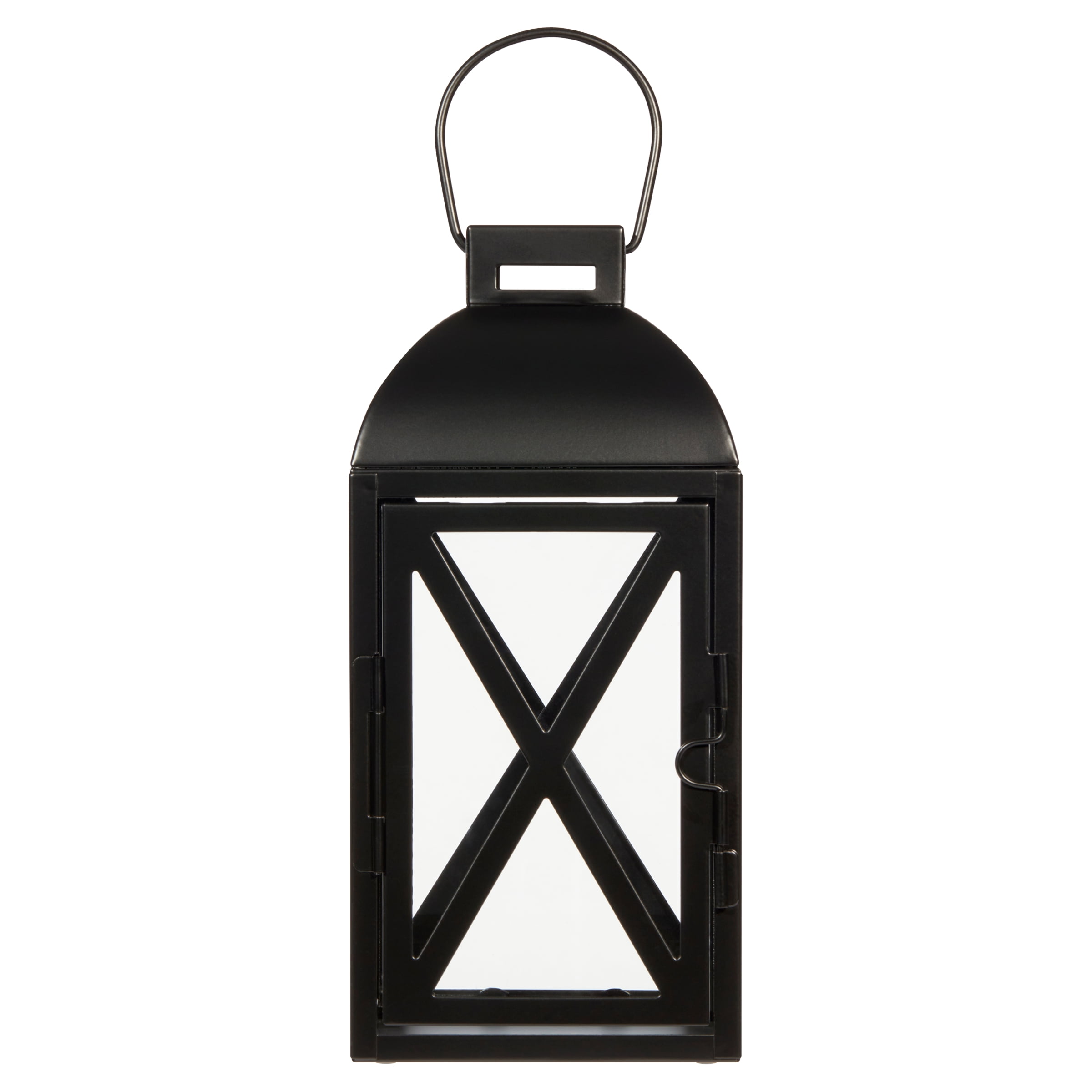 (2 pack) Mainstays Decorative Black Metal Pillar Candleholder Lantern, 10", Small