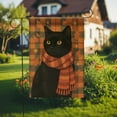 thumbnail image 2 of TiniDecor Black Cat Scarf Garden Flag – 36”x60” Autumn Yard Decor, Cozy Fall Outdoor Sign, 2 of 5