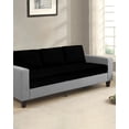 thumbnail image 2 of Pure Black Couch Cushion Covers Stretch, Washable Sofa Seat Covers Individual Seat Cushion Sofa Slipcovers Simple Solid Color Couch Cover Furniture Protector S-3PCS, 2 of 7