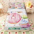 thumbnail image 2 of Erosebridal Watercolor Dessert Print Zipper Full Size Comforter Sets with Fitted Sheet and 2 Pillowcases,Donut Cupcake Sprinkle White Base Accent Zipper Bedding Set,Pastel Pink,4pcs,Reversible, 2 of 6
