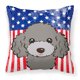 thumbnail image 1 of Caroline's Treasures BB2189PW1818 Almohada de tela con bandera estadounidense y caniche gris plateado, 18 x 18, multicolor Caroline's Treasures BB2189PW1818, 1 of 1