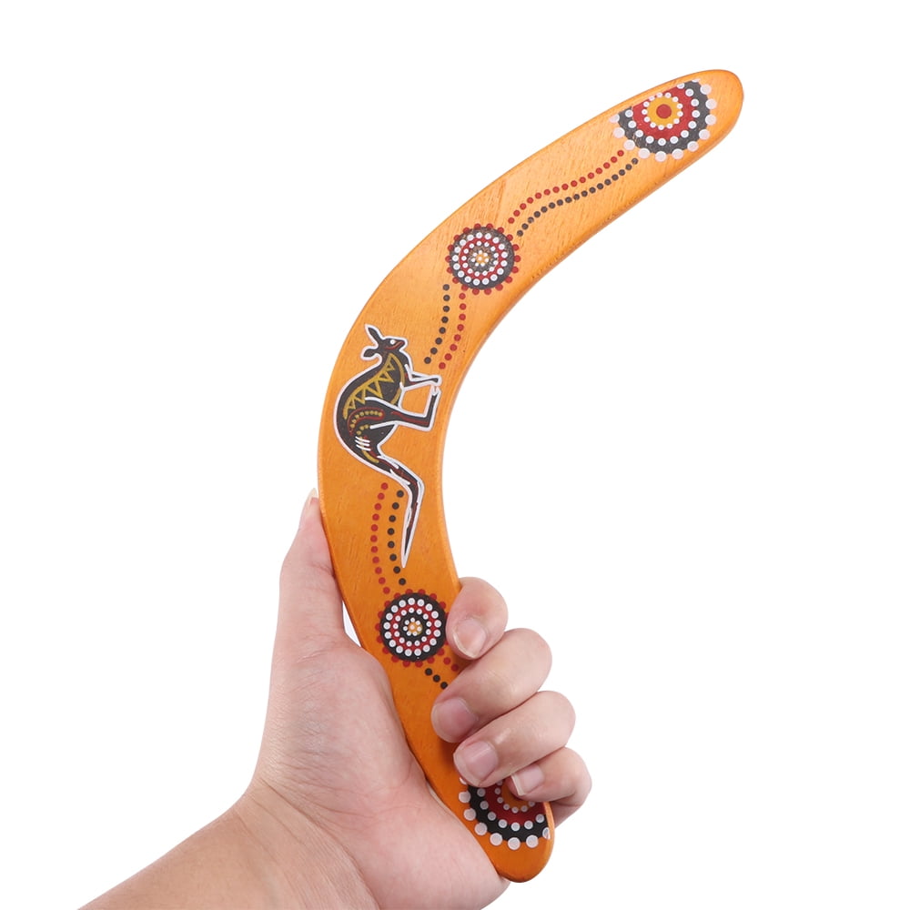 Wooden Kangaroo Throwback Boomerang Flying Disc Throw Catch Outdoor Yard Games 