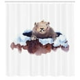 thumbnail image 3 of Ambesonne Groundhog Day Shower Curtain, Marmot in Spring Hole, 69"Wx70"L, Mauve Taupe Blue and White, 3 of 3