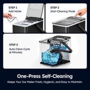 SIMZLIFE Portable Countertop Ice Maker Machine, 26 lbs Ice Per Day, 9 Bullet Ice Cubes Ready in 6 Minutes, Small & Large Ice Sizes, Self-Cleaning, 1.1L Water Tank, Ice Scoop & Basket, Black