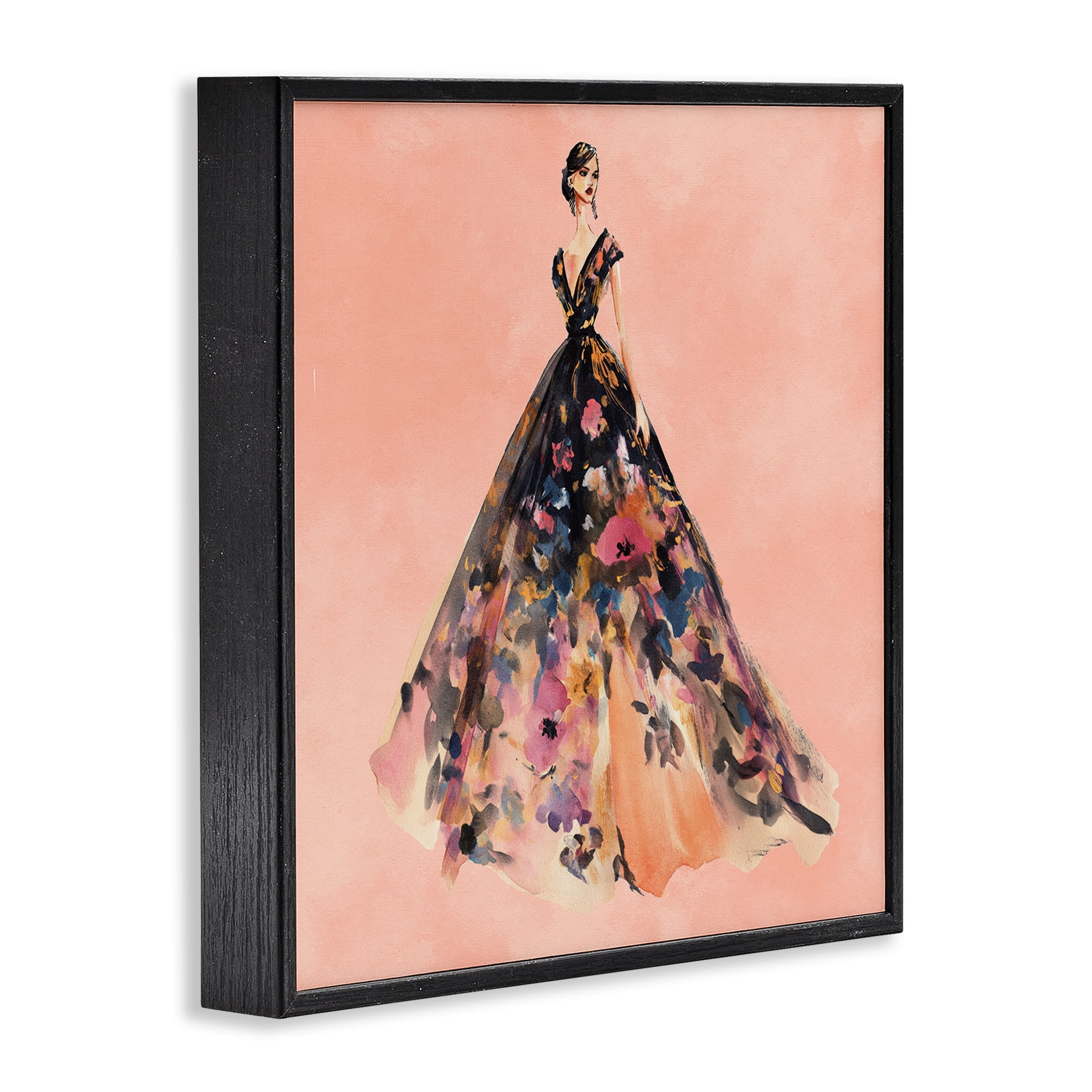 Stupell Industries Rose Gold Night Black Framed Giclee Art, design by Svetlana Aleynikova