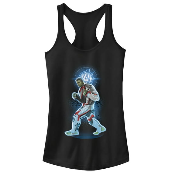 Junior's Marvel Avengers: Endgame Hulk Quantum Ready Racerback Tank Top Black X Small