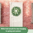 thumbnail image 6 of 24" Artificial Eucalyptus Wreath for Front Door, Large Greenery Wreath with White Berries, Farmhouse Outdoor Spring Summer All-Season Wreath, Rustic Window Wall Porch Décor,Green Leaf Door Decoration, 6 of 7