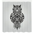 thumbnail image 3 of Ambesonne Owl Print Shower Curtain, Zentangle Graphic Bird, 69"Wx75"L, Dark Brown Pale Taupe, 3 of 5