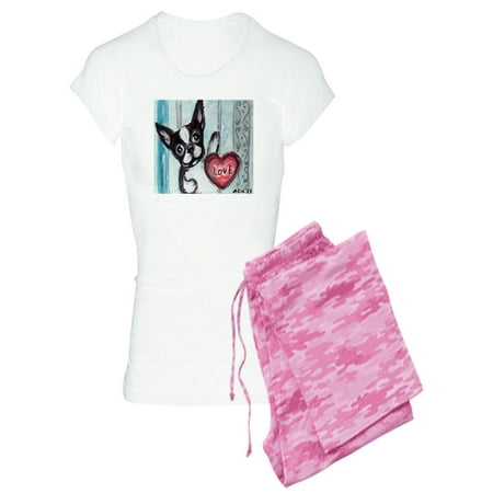 

CafePress - Boston Terrier Heart Pajamas - Women s Light Pajamas