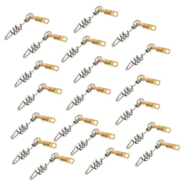 20 piezas giratorias conector señuelo sacacorchos señuelos equipo de pesca a prueba de golpes