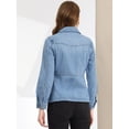 thumbnail image 4 of INSPIRE CHIC Women's Jeans Jackets Button Down Long Sleeves Washed Denim Jacket, 4 of 5