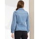thumbnail image 4 of Chaqueta De Mezclilla Lavada De Manga Larga Con Botones Vintage Para Mujer Azul claro S, 4 of 5