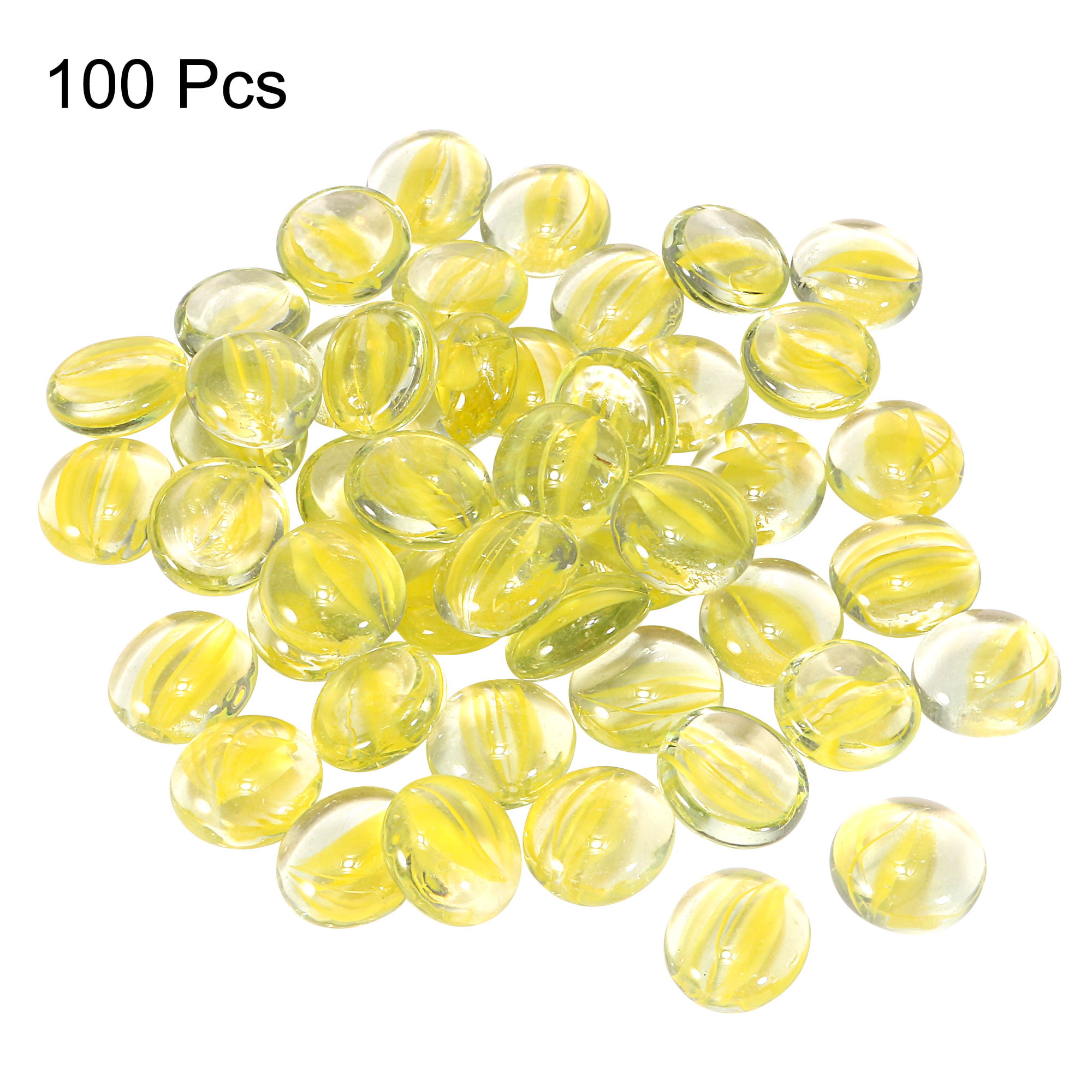 Uxcell Decorative Flat Glass Marbles 17-19mm Rock Vase Filler Clear for  Fish Tank Table Scatter Decor, 50 Pcs