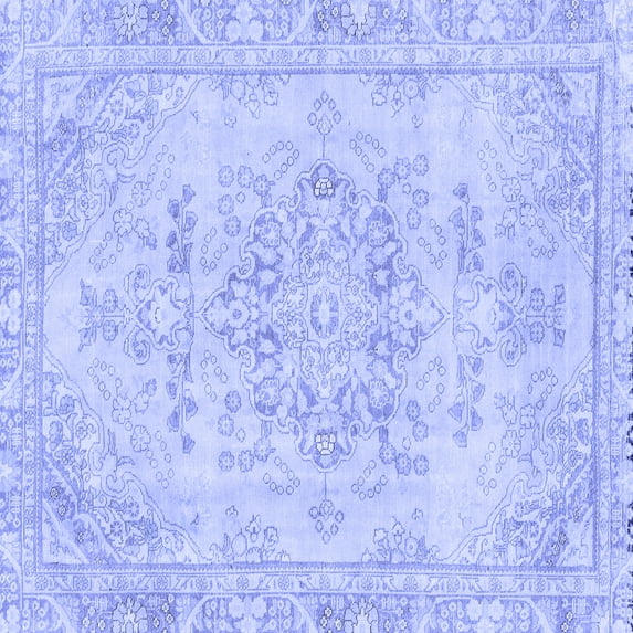 Ahgly Company Indoor Square Abstract Blue Modern Area Rugs, 3' Square