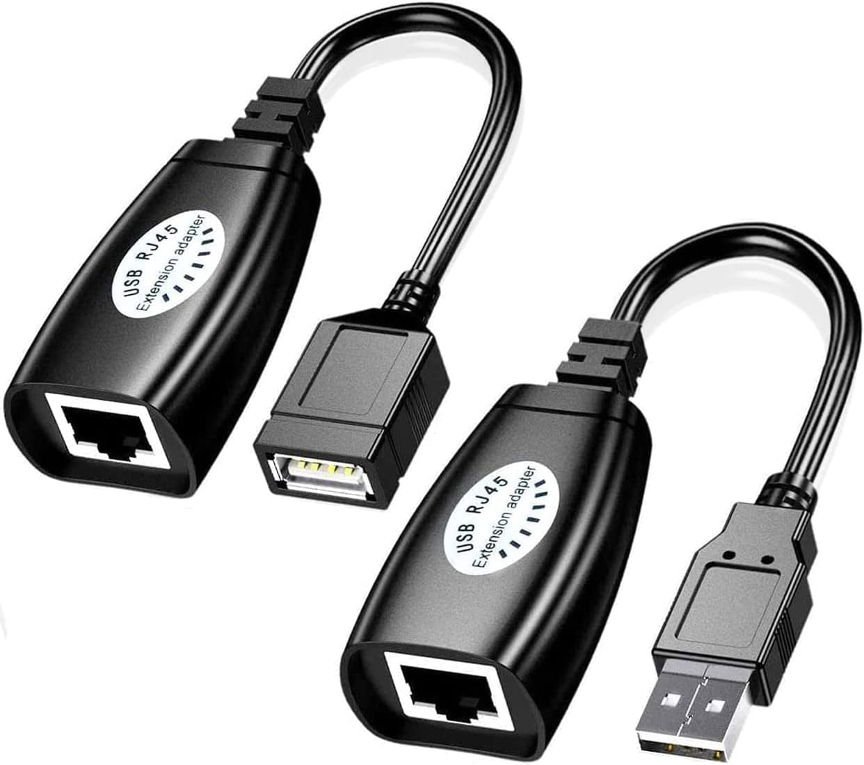 NT50-B  Extensor Alargador USB 2.0 por Cable Cat5 o Cat6 RJ45 - hasta 50m  de Alcance - Juego Extensor Adaptador de Puerto USB de Alta Velocidad - Ali