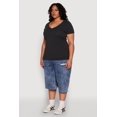 thumbnail image 4 of Women's Plus Size V Neck Short Sleeve Tee, 4 of 5