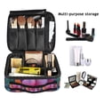 thumbnail image 2 of FORMRS Travel Makeup Bag Large Capacity Train Case Cosmetic Organizer with Adjustable Dividers, Large Purple Flowers, 2 of 8