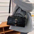 thumbnail image 2 of LNGOOR Buckle Decor Crocodile Embossed Square Bag, 2 of 7
