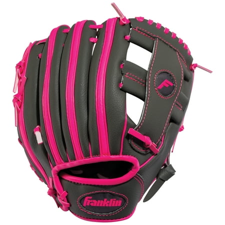 Franklin Sports RTP 9.5" Perf Teeball Gloves Right Hand Throw - Gray/Pink